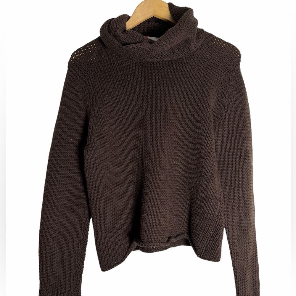 JEANNE PIERRE Dark Brown Cowl Neck Sweater